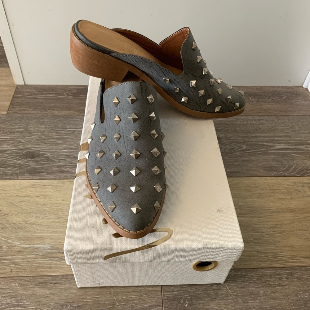 Mi.iM - Grey Studded Slip on Mules